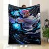 "Warrior with Energy Aura Design" Patterned Flannel Blanket Perfect for the Bedroom Living Room, Sofa, or a Little Nap