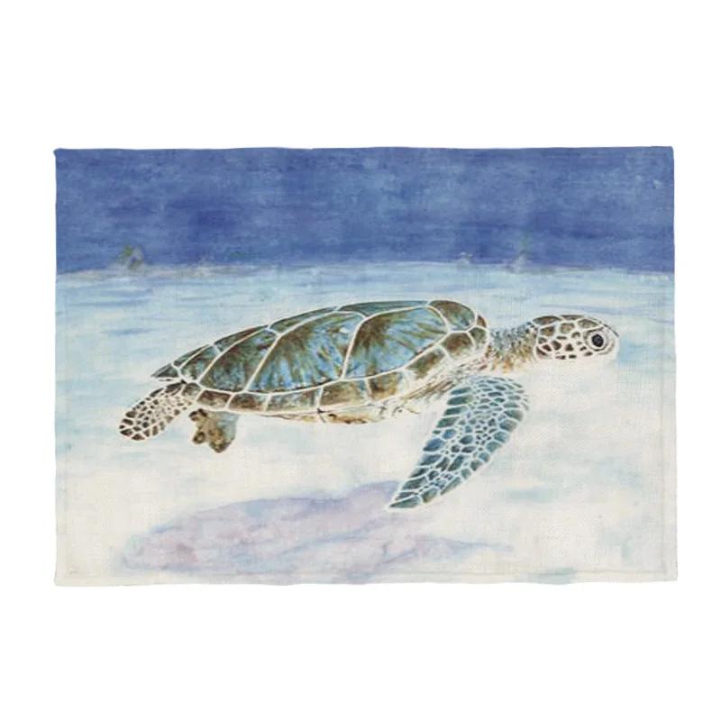 Ocean Animal Sea Turtle Placemat Non-Slip Washable Place Mat for Home Party Dining Tables Wedding Kitchen Banquets Decor