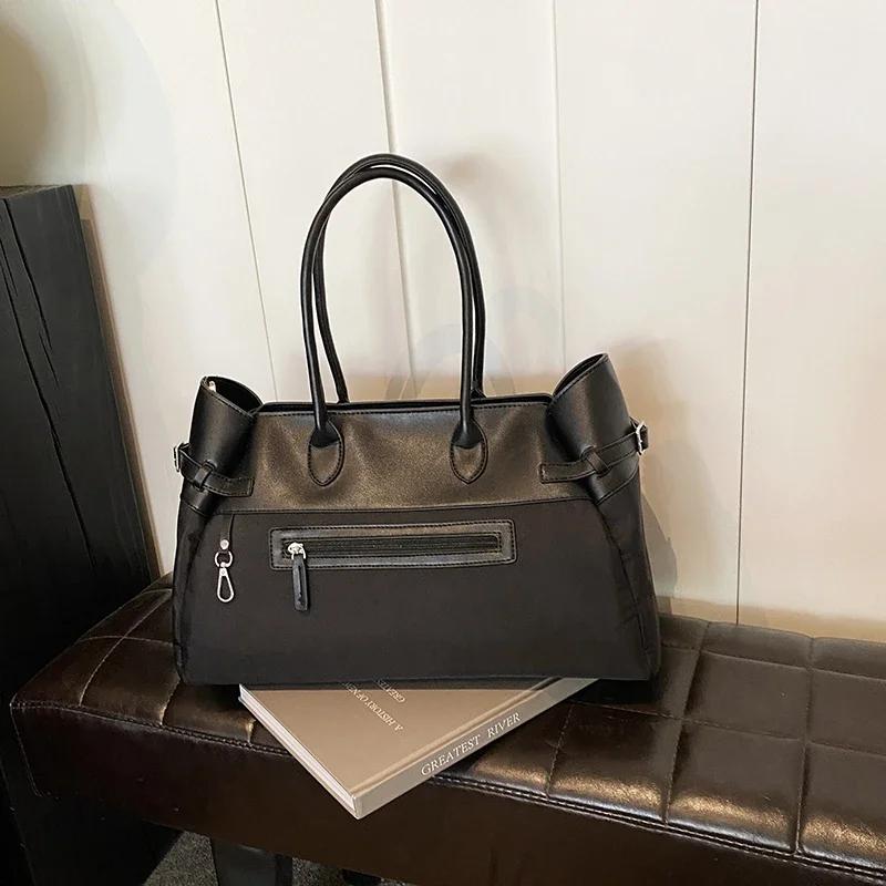 

Однотонная сумка из искусственной кожи на молнии для женщин, универсальная модная сумка через плечо, плавная в движении, минималистичная сумка