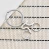 Gold Silver Black White Splicing Cat Stainless Steel Keychain Cute Cartoon Design Fashion Couple Pendant Practical Backpack Decoration