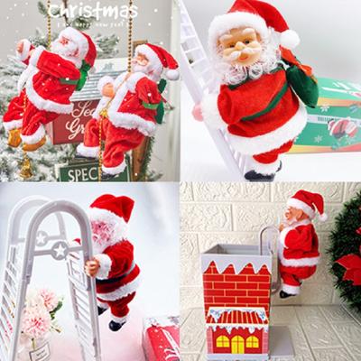 Electric Climbing Santa Christmas Ornament On Rope Ladder Christmas Tree Indoor Outdoor Hanging Christmas Creative Decoration