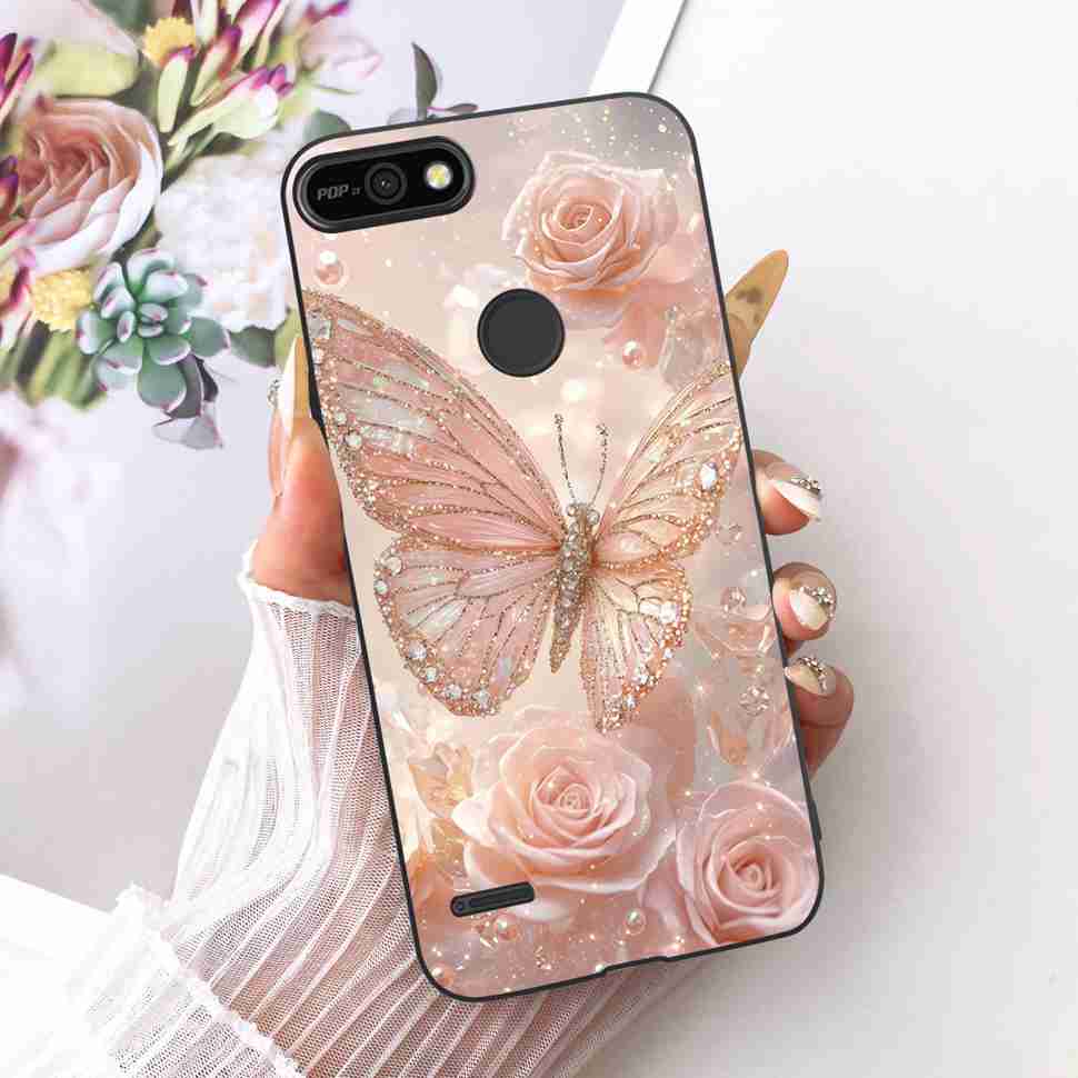 For Tecno Pop 2 F B1c Case Cartoon Lion Butterfly Silicone TPU Black Cover For Tecno Pop 2F POP 2F 5.45" Phone Cases Coque