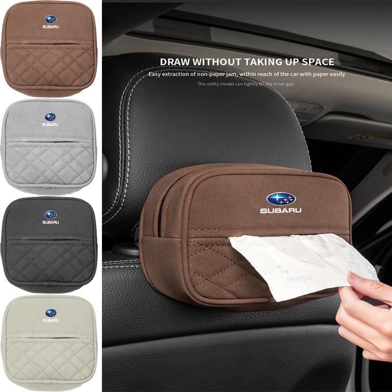 Car Tissues Bag Auto Interior Kleenex Storage Box Accessories For Subaru STI Forester Impreza Legacy Outback XV BRZ WRX Tribeca Y15