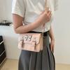 2025 new women's bag bow shoulder bag messenger bag underarm bag candy color fashion square