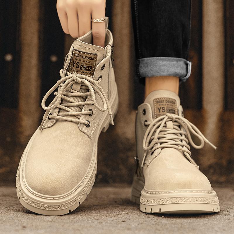Martin boots men's 2025 new autumn winter british retro men's athleisure high-top cargo boots men