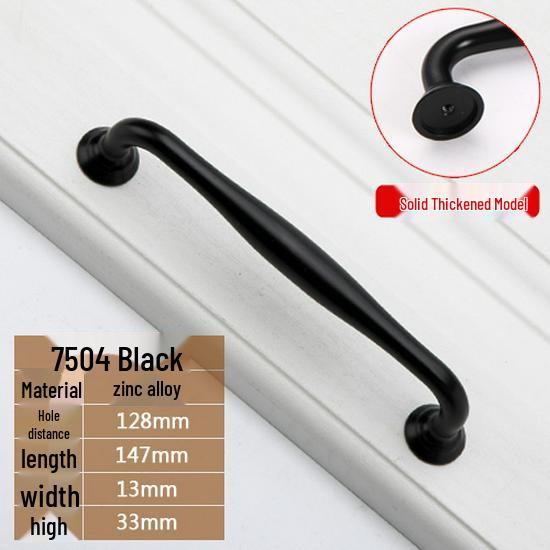 Modern European Black Handle for Cabinets and Wardrobes