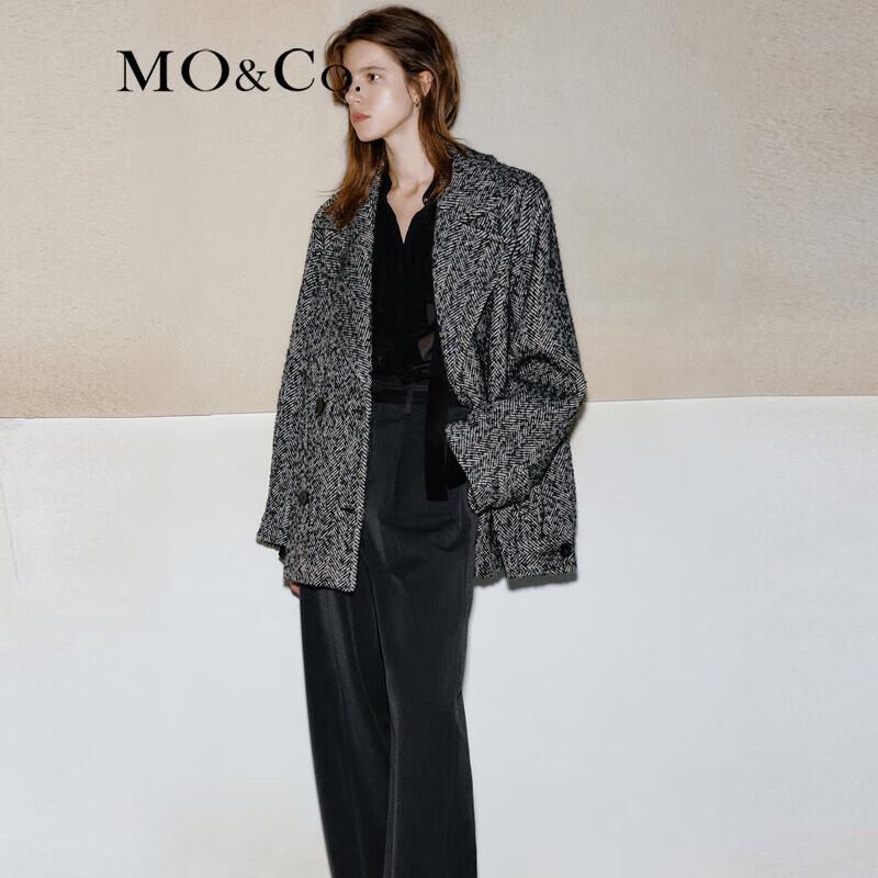 MO&Co. Women's High-Waisted Pleated Straight Wide-Leg Trousers