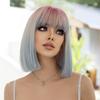 Women's Simulation Wig 30cm Hair Short Straight Wig Full Headgear Rose Hair Net Headdress Beauty Decoration Wig