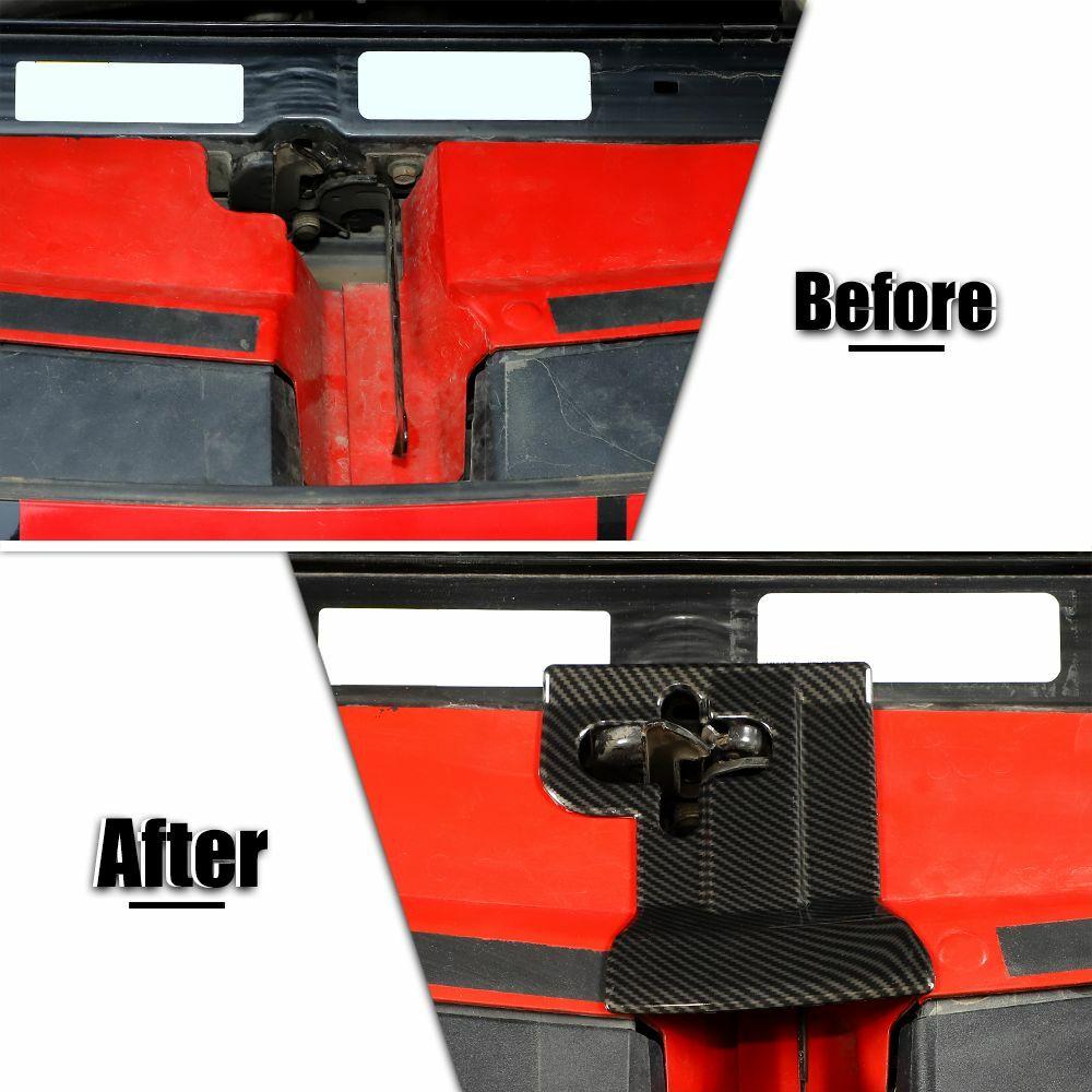 Hood Lock Bolt Dust-Proof Gap Protect Trim Cover for Dodge Challenger 09+ Carbon