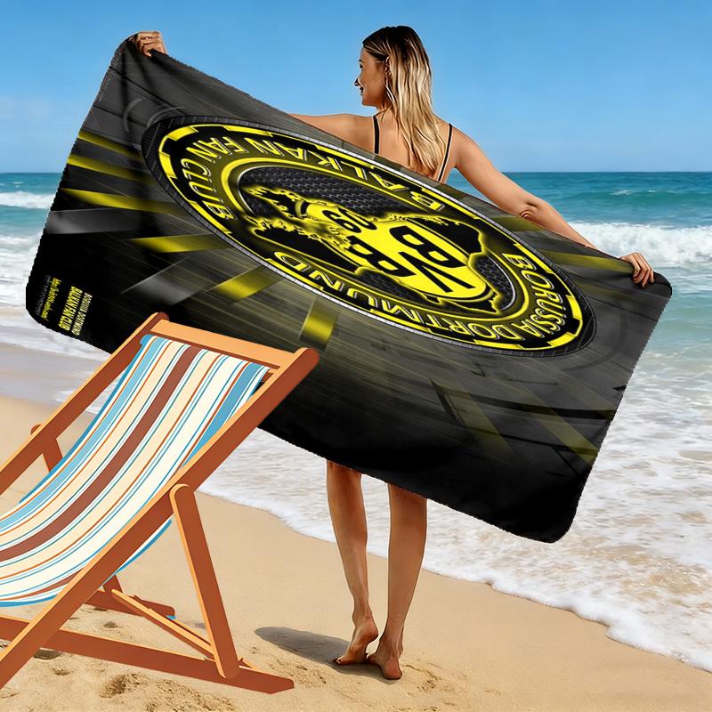 Lebendiges BVB-Logo-Design Strandtuch Strand Outdoor-Camping Schnelltrocknendes Badetuch Outdoor-Pooltuch Schwimmen Mode-Druck Strand