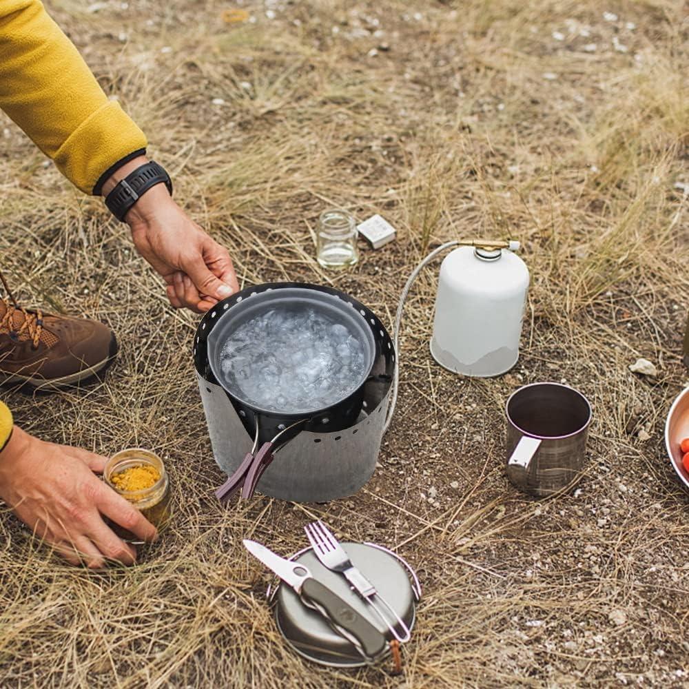 Thin Titanium Camping Stove Windscreen Windproof Plate Camping Stove Wind Screen  Backpacking