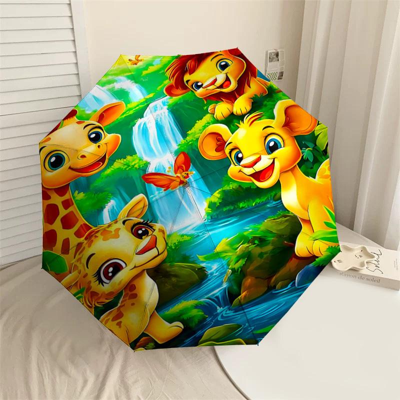 

1PC Giraffe Lion Umbrella-8-Rib Reinforced, Automatic Open, Lightweight & Durable, Fashion Accessory for Outdoor, H0361
