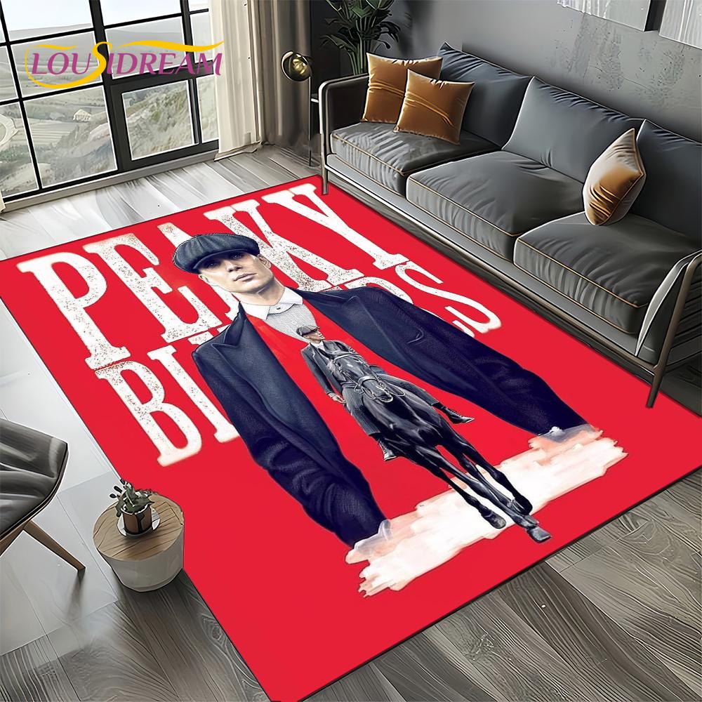 Nuovo Tappeto Tommy Shelby P-Peaky B-Blinders per Camera da Letto Soggiorno Casa Decorazione Divano, Decorazione Tappetino Gioco per Bambini Regalo