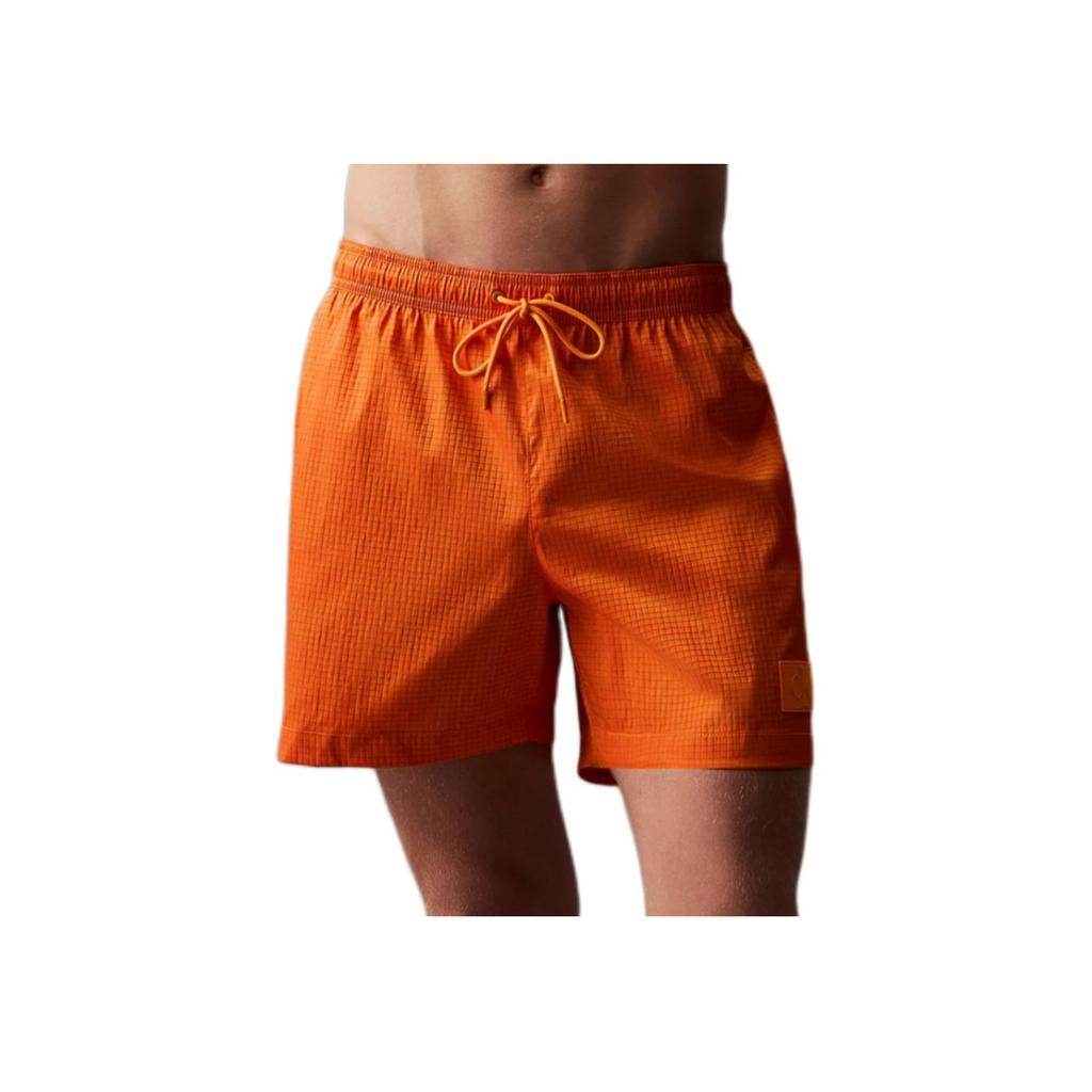 Calvin Klein Tear-Resistant Drawstring Elastic Waist Pocket Swim Shorts Men Swim Shorts Deep-Burgundy KM0KM01023-SE9