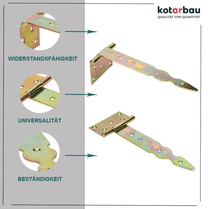 T-Scharnier - KOTARBAU - Stahl - 200 mm - Verzinkt - Feuchtigkeitsbeständig