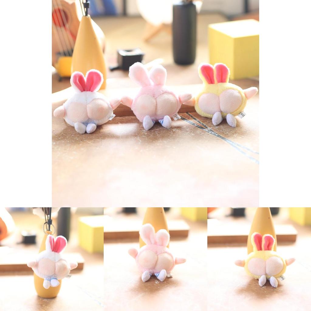 Cute Bunny Plush Keychain With Pp Cotton Filling For Bags And Keys