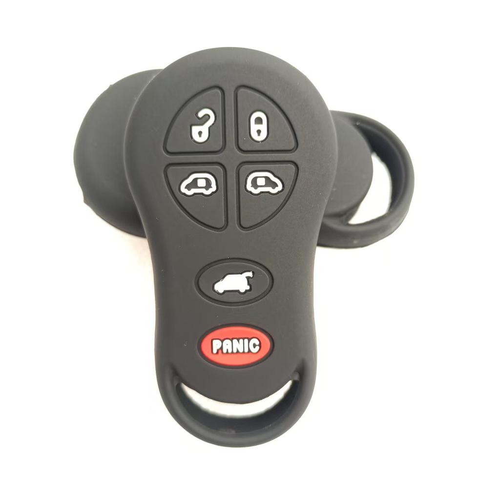 Car Key Cover Silicone Fob Remote Protection For Jeep Dodge Neon Stratus Chrysler Sebring Remote Car Silicone Cover 3+Panic
