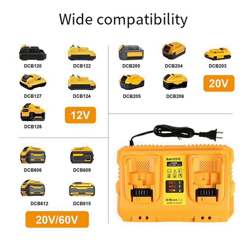 A55F-DCB102 Battery Charger Replacement For  12V/20V Max Rapid Battery Charger US Plug