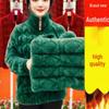Plus Size Stylish Long-Sleeve Faux Mink Velvet Coat for Middle-Aged and Elderly Women