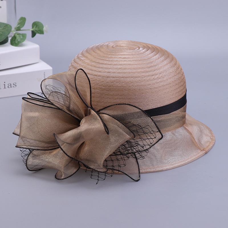 Hat female visor in the elderly sun hat organza bucket hat big brim big brim sun hat