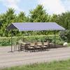 VidaXL Freestanding Awning Blue and White 500x300 Cm Fabric and Steel, Awning, Retractable Awning, Retractable Patio Awning, 368933