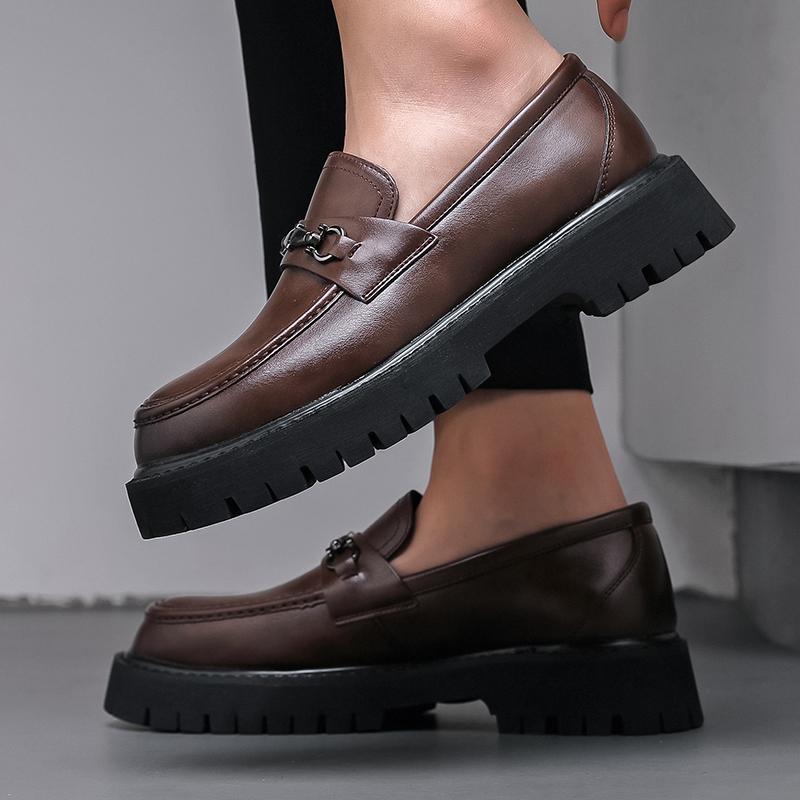 Men Shoes Fashion Loafers Slip On Shoes Thick Sole Casual Comfortable Walking Shoes