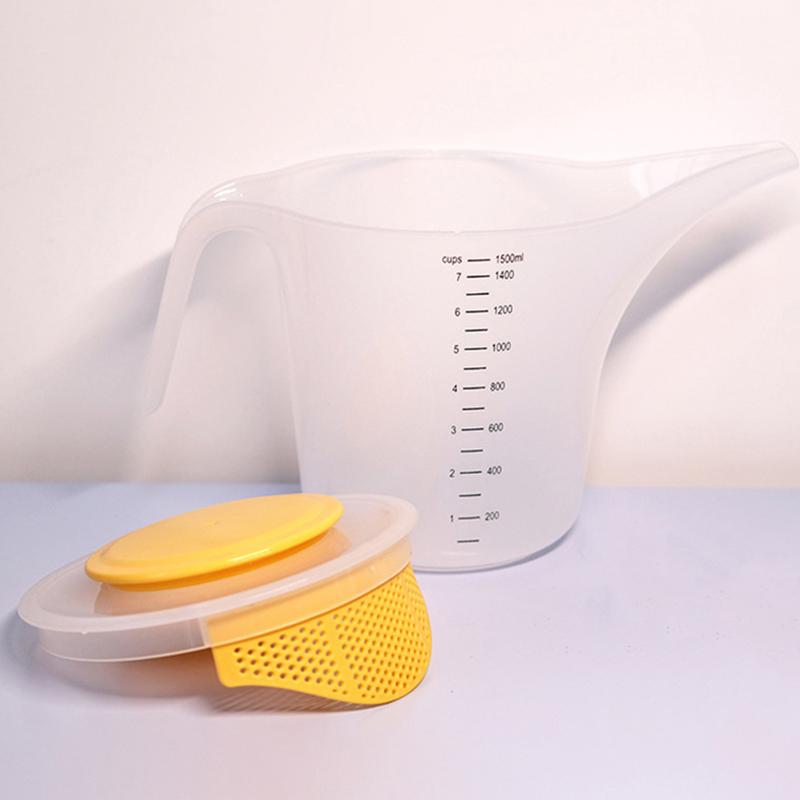 1500Ml Large Capacity Graduated Measuring Cup Plastic Clear Baking Measuring Cup Scale With Lid Household Beaker Kitchen Baking