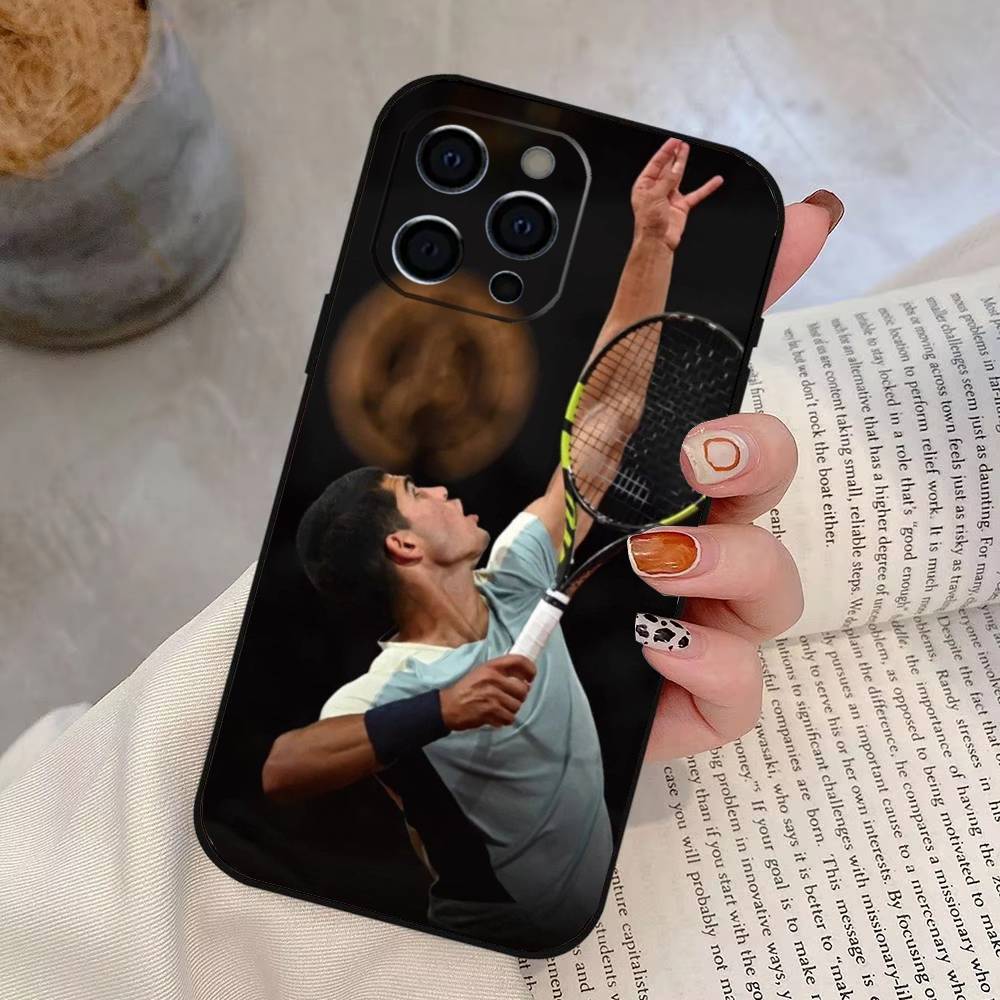 

Чехол для телефона чемпиона по теннису Карлоса Алькараса для iPhone 17,16,15,14,13,12,11 Plus,Pro Max,XS,Мягкий силиконовый черный чехол iPhone11ProMax