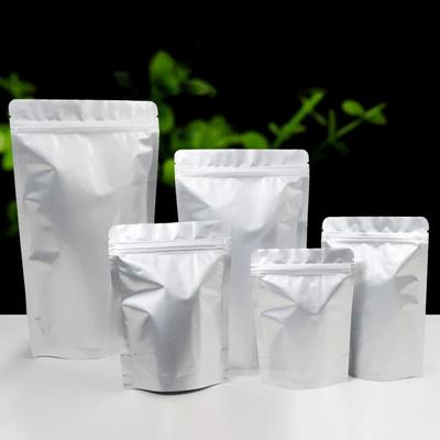 50ks Sliver hliníková fóliová taška Taška so zipsom Balenie potravín Vrecká odolné voči vlhkosti Hliníková vrstva Bezpečnejšie vrecká so zipsom