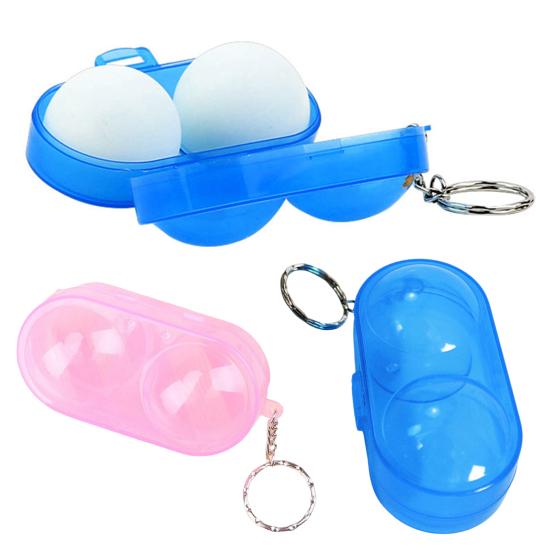 Plastic Ping Pong Box Buckle Closure 2 Balls Containable Anti Corrosion Table Tennis
