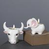Ceramic Elephant Candle Holder Aromatherapy Candle Jar Vessel Home Desktop Decorative Ornament for Indoor Fragrance