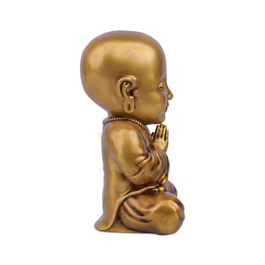 Baby Monk Statue Monk Buddha Idol Showpiece Figurine Gautam Buddha Statue for Car Dashboard Table Top Home Decoration