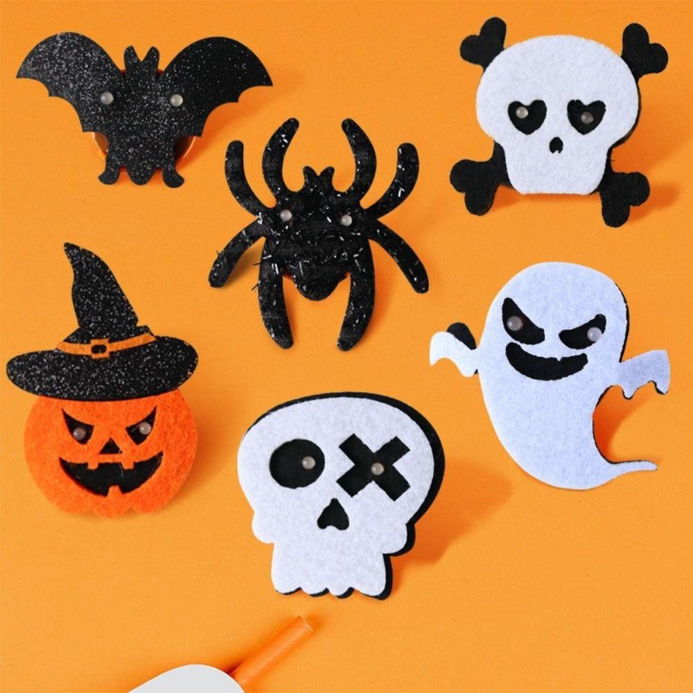 Bats Pumpkin Skeleton Brooch With Light Badge Party Clothes Brooch Halloween Pins Brooch  Halloween