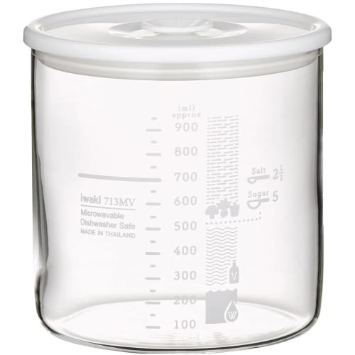 Iwaki Heat-Resistant Glass Vegetable & Vinegar Container, 950ml, T713MV-W