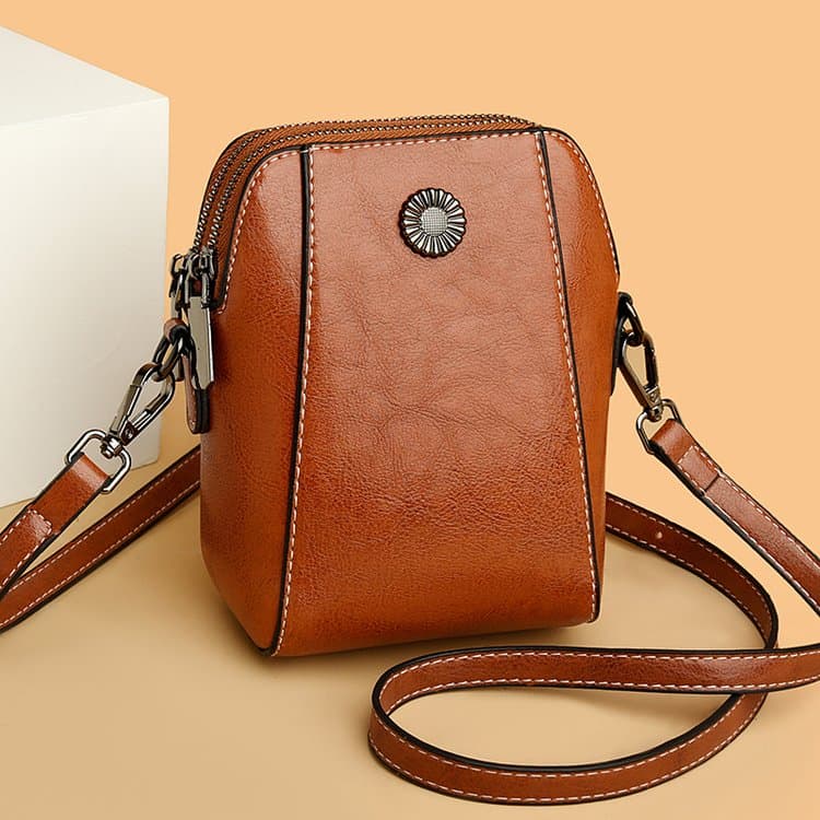 

Women s Soft Phone Bag Mini Cross-body Pouch імбирний