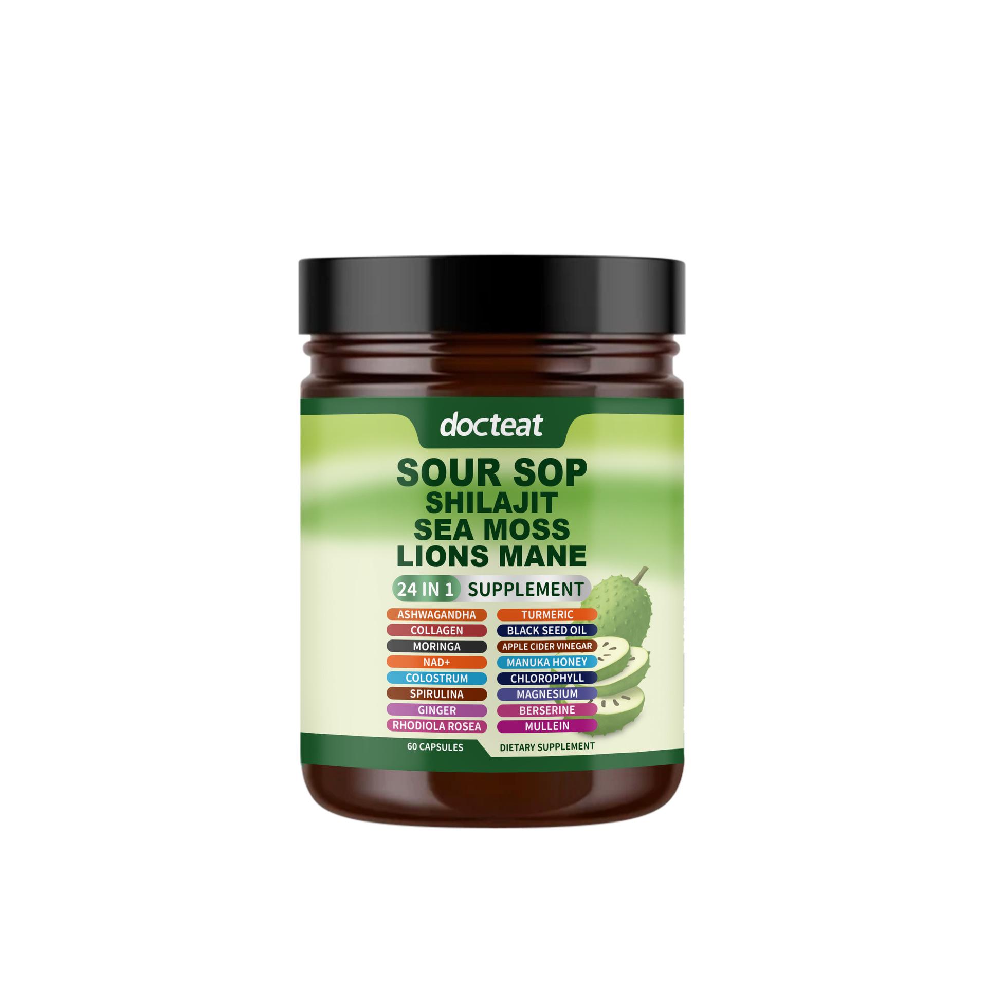 

DOCTEAT 24-in-1 Pectin Capsules: Enhance Intestinal Health & Comfort Daily Supplement