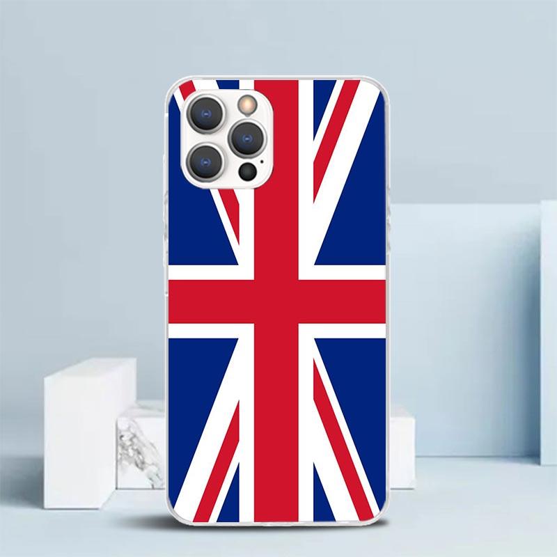 

Union Jack England UK Flag Soft Cover for iPhone 16 17 Air 15 14 Pro Max 16E Phone Case 13 Mini 12 11 7 SE 8 Print Pattern Fit C iPhone 17 Pro