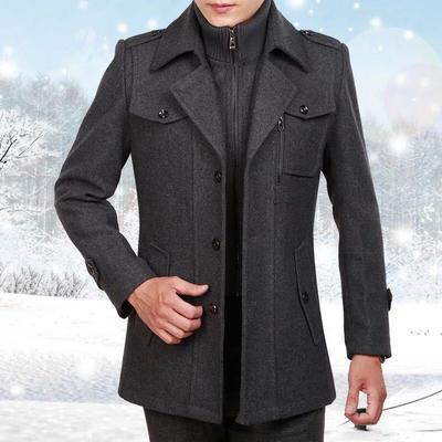 Nuovo Cappotto di Lana a Doppio Collo da Uomo 2024 Impermeabile Addensato da Uomo Cappotto di Lana da Uomo Caldo