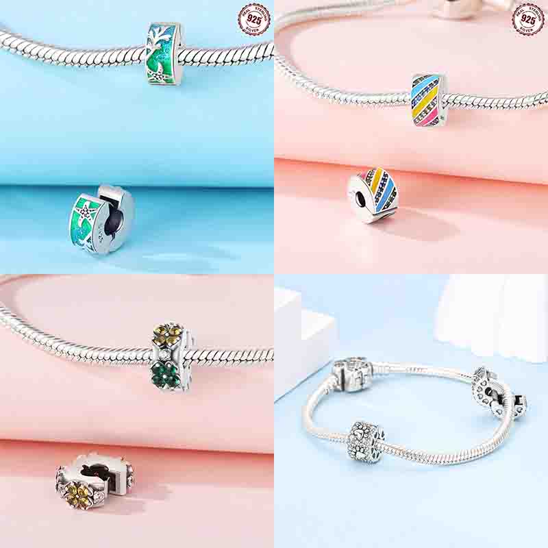 Clip Spacer Charm For Bracelet Clip Lock Stopper Bead Copper Spacer Openable Beads Making Fine Jewelry Gift