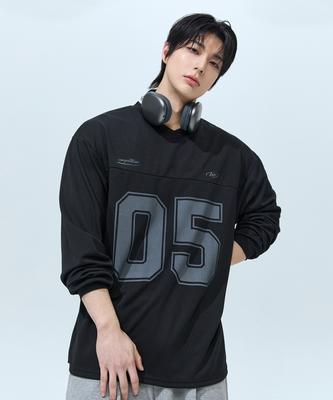 Beullaegmonseuteopis Cool Mesh Rugby Oversized Jersey Long Sleeve (Black) / Bm260128