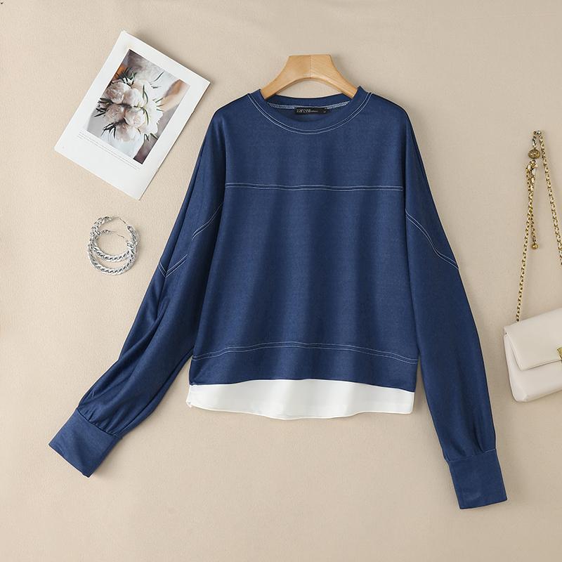 ZANZEA Damen Lässig Rundhals Locker Langarm Pullover Tops