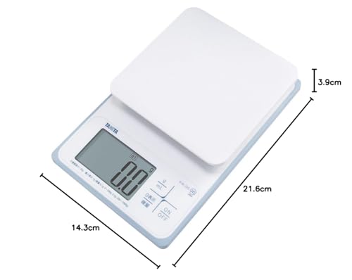 Tanita Cooking Scale, Kitchen Scale, Waterproof, Digital, 2kg, 0.1g increments, KW-220 WH, Washable Kitchen Scale, White
