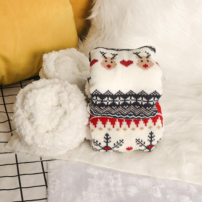 Winter Home Warme Socken Damen Thermo Warme Bodensocken Plüsch Weiche rutschfeste Bodenpantoffeln Kurze Socken Flauschige Hirsch Elch Bär Weihnachten Flauschige Socken Neues Geschenk