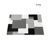 6 Piece Plaid Pattern Geometric Aesthetic Placemat Waterproof Dinning Table Mat  Festive