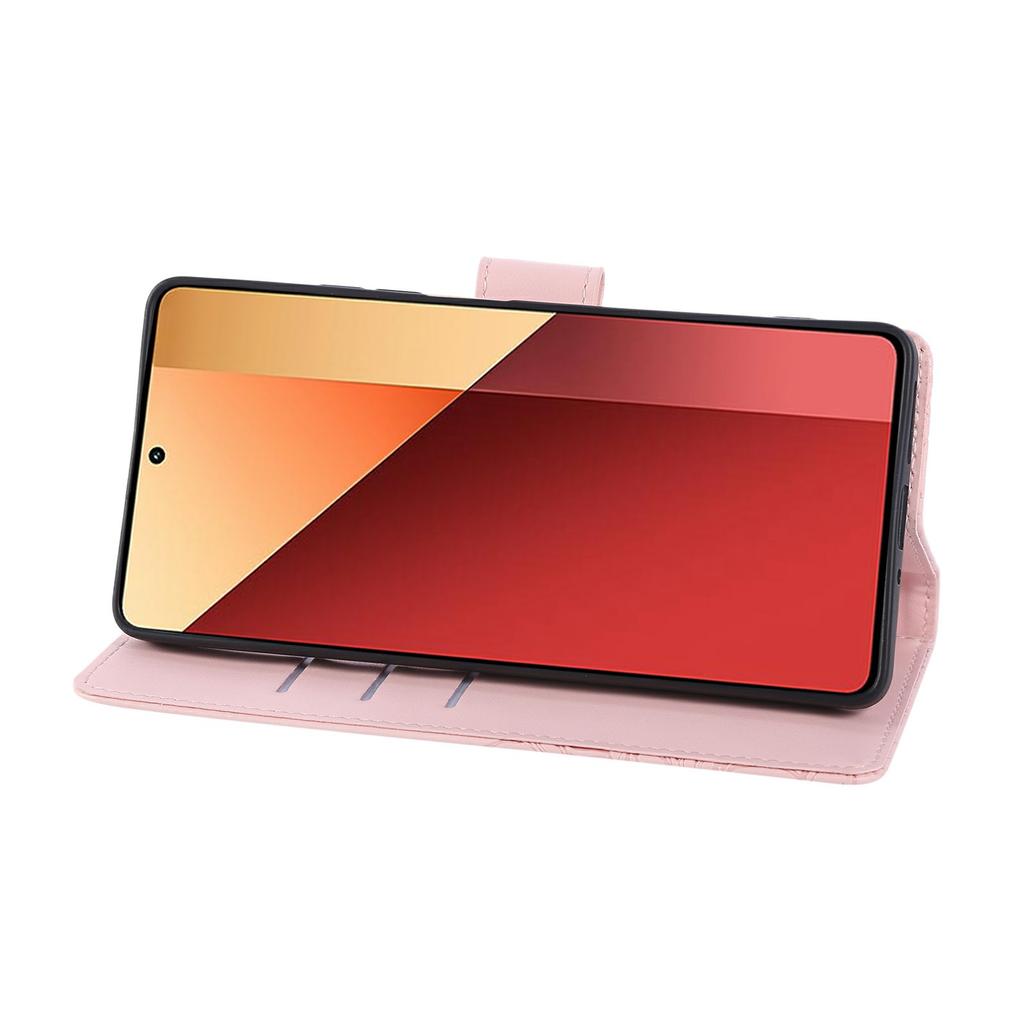 For Xiaomi Redmi Note 13R Pro 5G Case Rose Flower PU Leather Wallet Phone Cover with 3 Card Slots