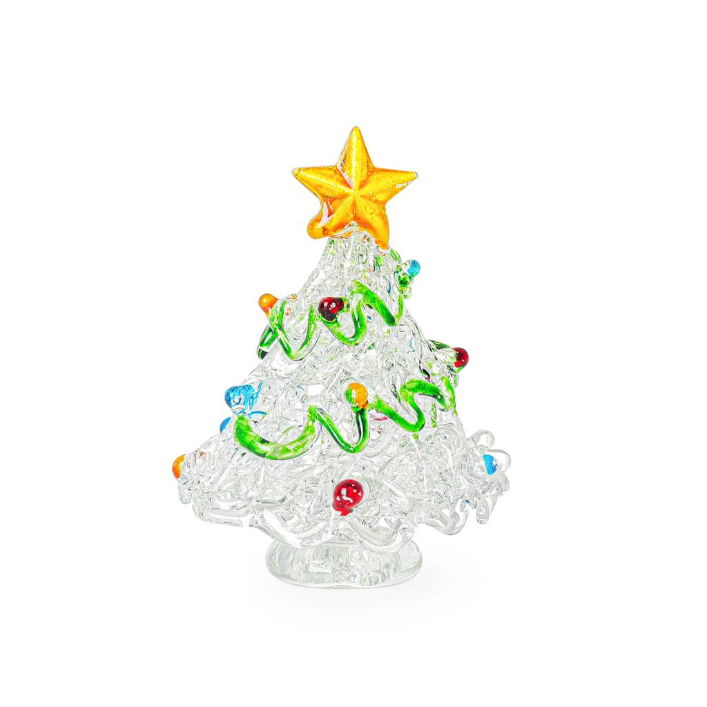 Glass Crafts Jiangsu Glass Ornaments Car Accessories Mini Micro Landscape Christmas Tree  Gift