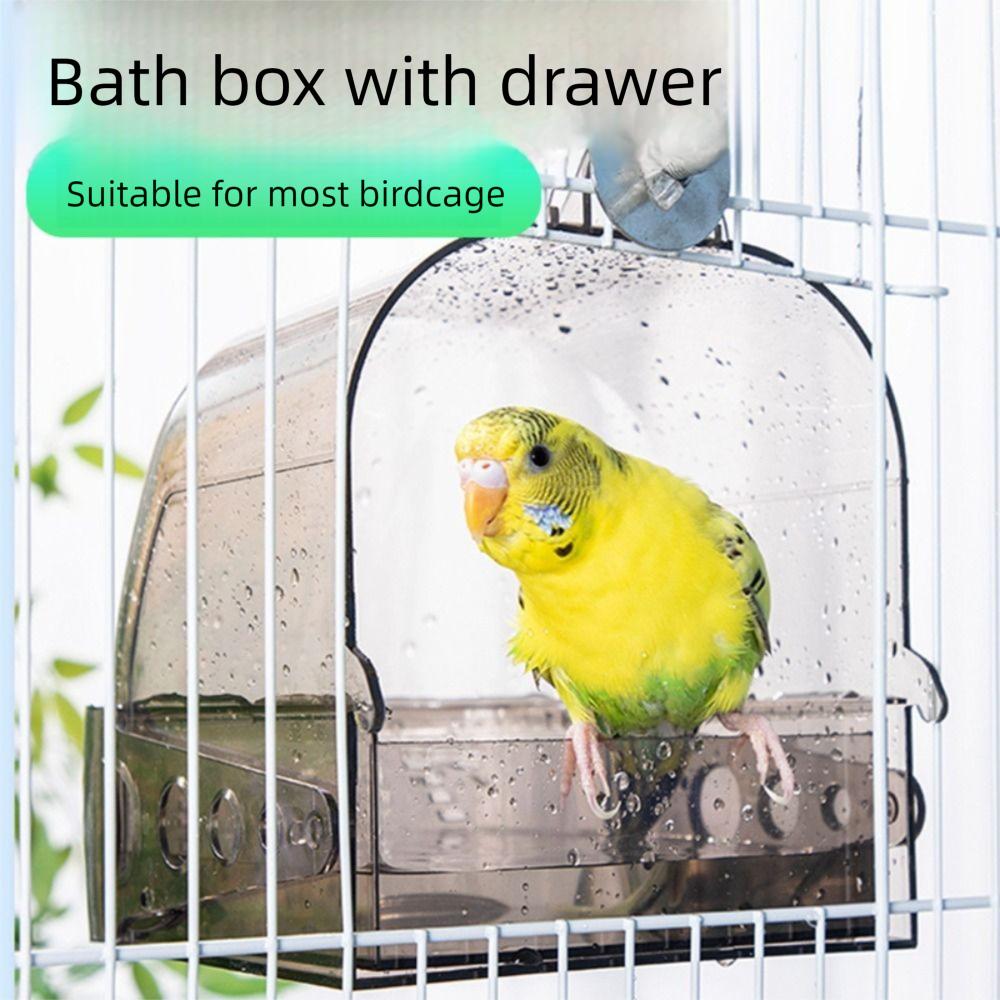 Anti-Slip Bird Shower Box Drawer Style Bird Bath Box Practical Parrot Bathtub  Pet Cage