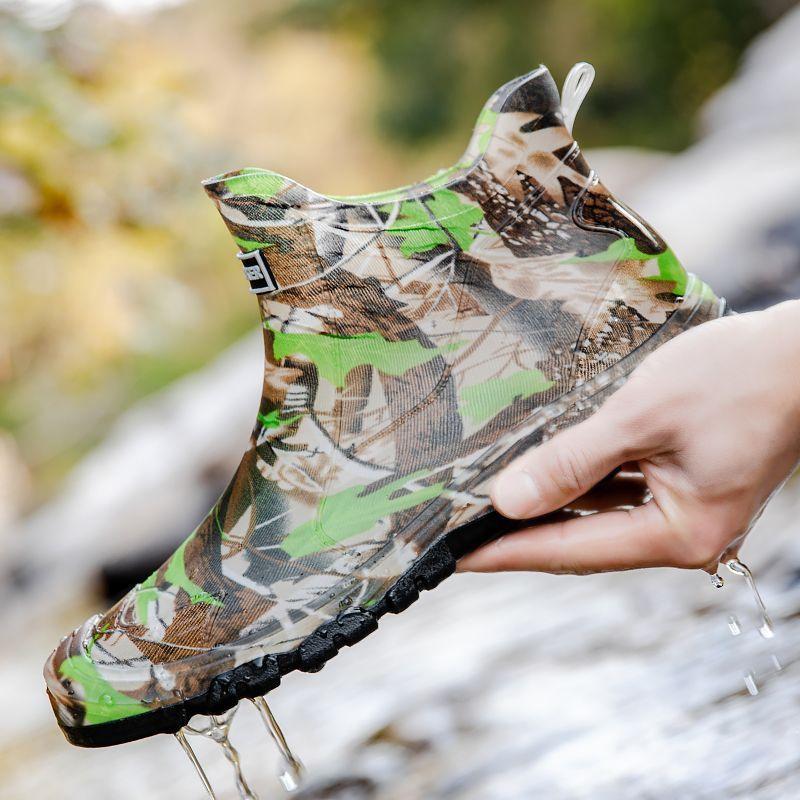 Low tube medium tube lightweight non-slip high tube rain shoes wear-resistant men's shoes fashion rain boots shoes student breathable