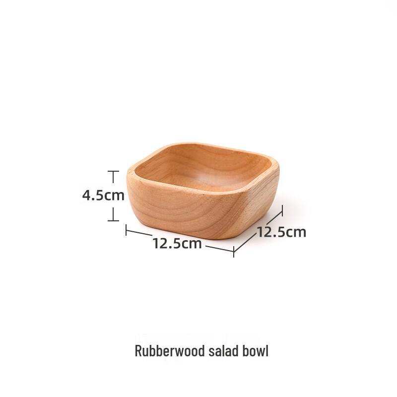 ZISIZ Japanese Style Square Rubberwood Bowl