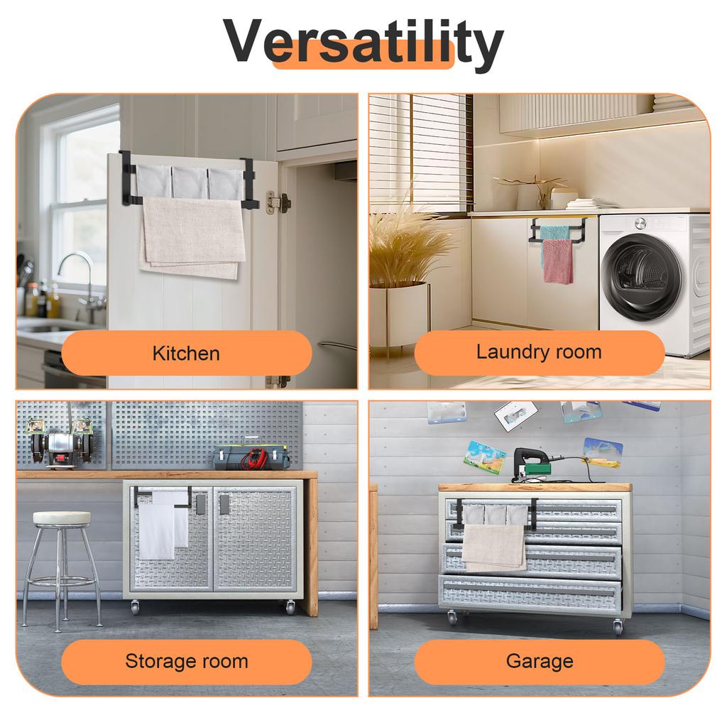 2 Pcs Cabinet Towel Holder Stainless Steel Double Layer Over The  Rust Resistant Towel Rack for Kitchen and Bathroom